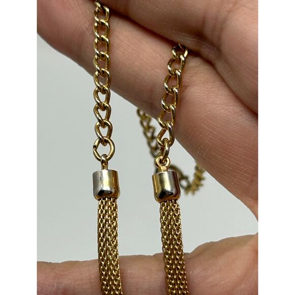 Vintage Sarah Cov Gold Tone Bow Tie Necklace - Picture 5 of 8